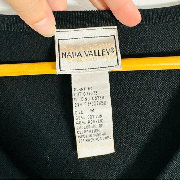 Vintage Retro Y2K Napa Valley Floral Embroidered Button Down Cardigan Sweater - Picture 4 of 6